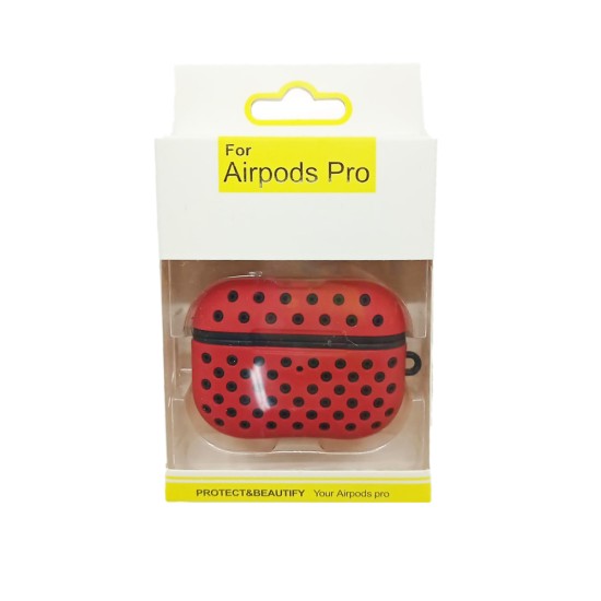 FASHION DESIGN CASE FOR APPLE AIRPODS PRO RED BLACK 